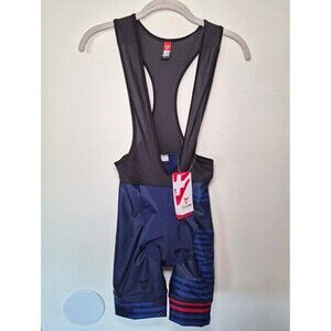 NWT Cuore Bronze Cycling Bib Shorts XS 3XL Navy Blue Red Stripe
